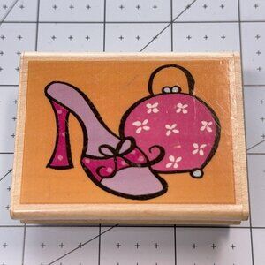 Shoe & Purse Rubber Stamp Hampton Art 1829 Fashion Shopping Girly Girl Craft